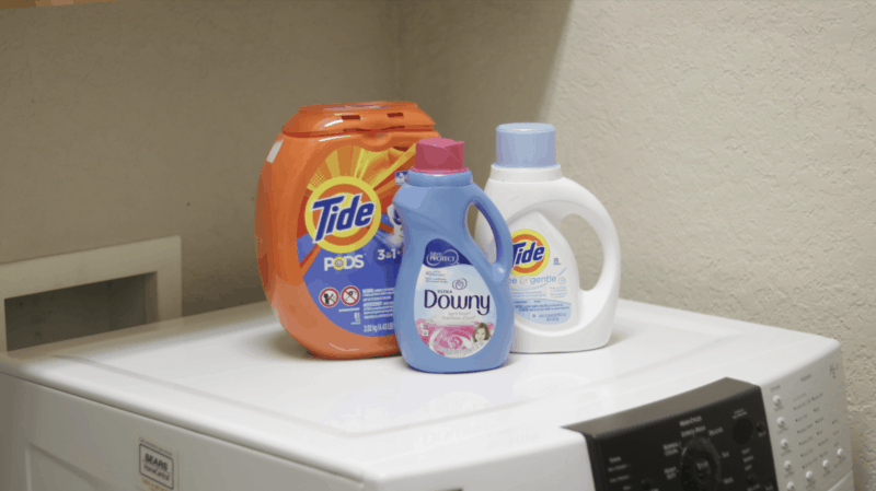 My laundry superheroes: Tide Pods, Tide Free & Gentle, and Downy Fabric Conditioner
