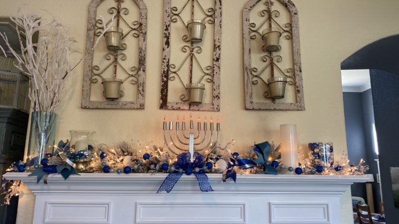 Hanukkah Decorations Fireplace Mantel